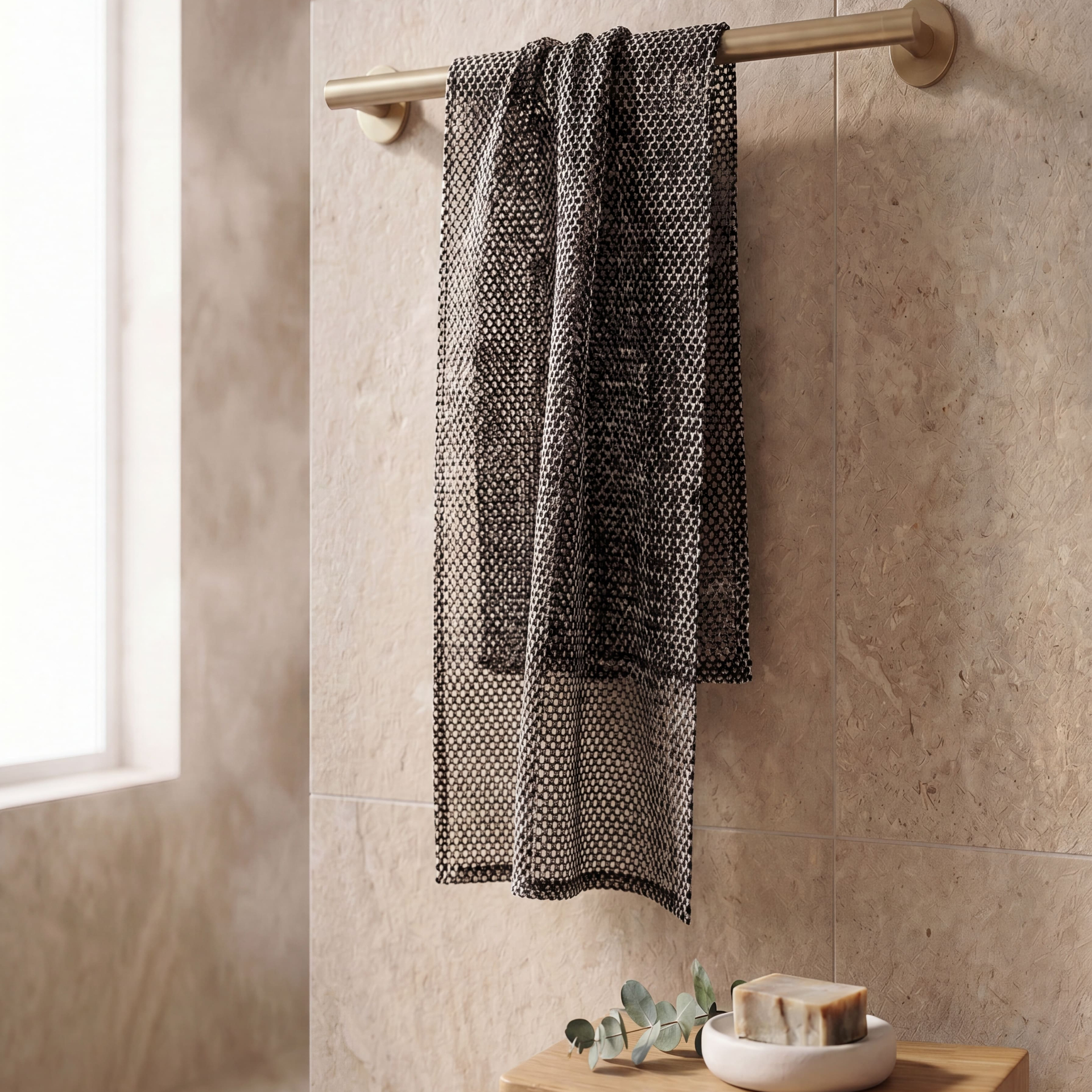 KINU Japanese exfoliating shower towel